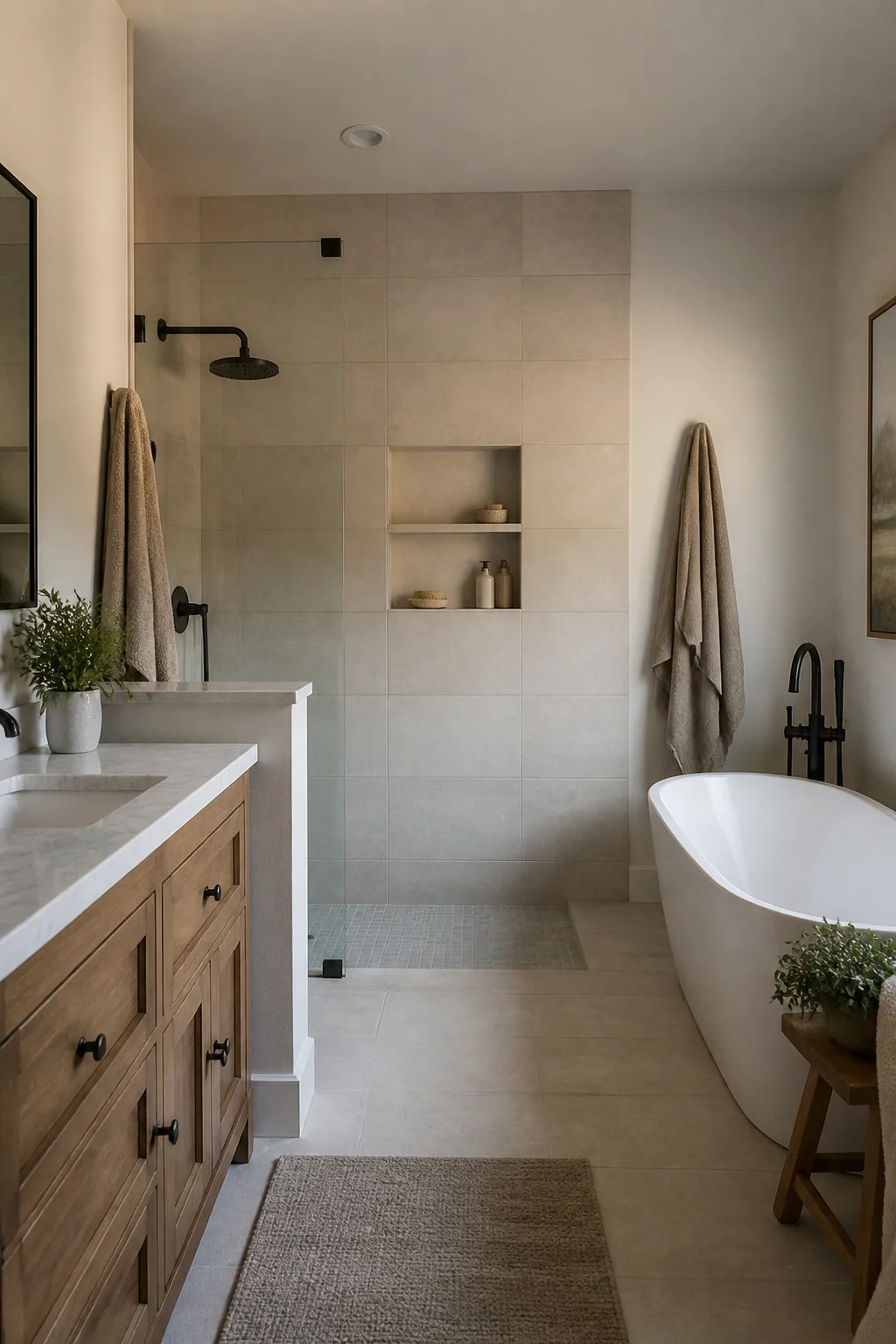 A Tiled Niche Looks Built In Without Any Carpentry