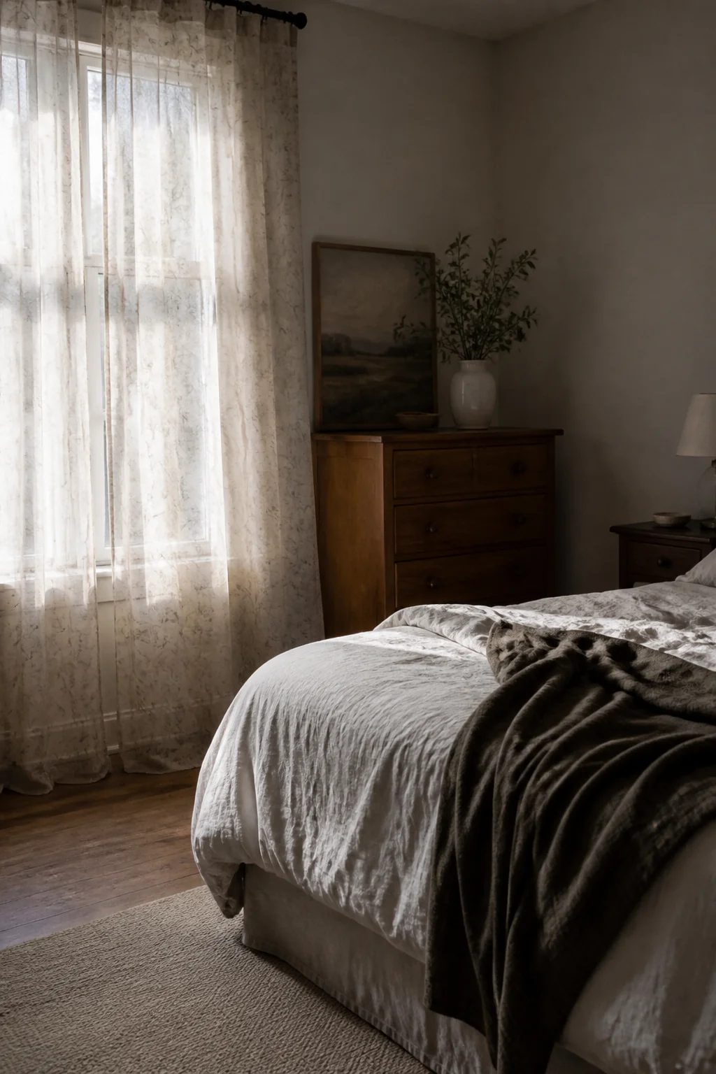 Sheer fabric in a soft pattern or texture