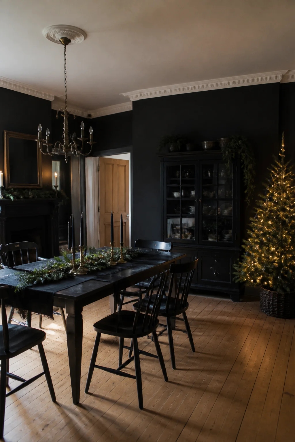 Carry the black into the dining nook table