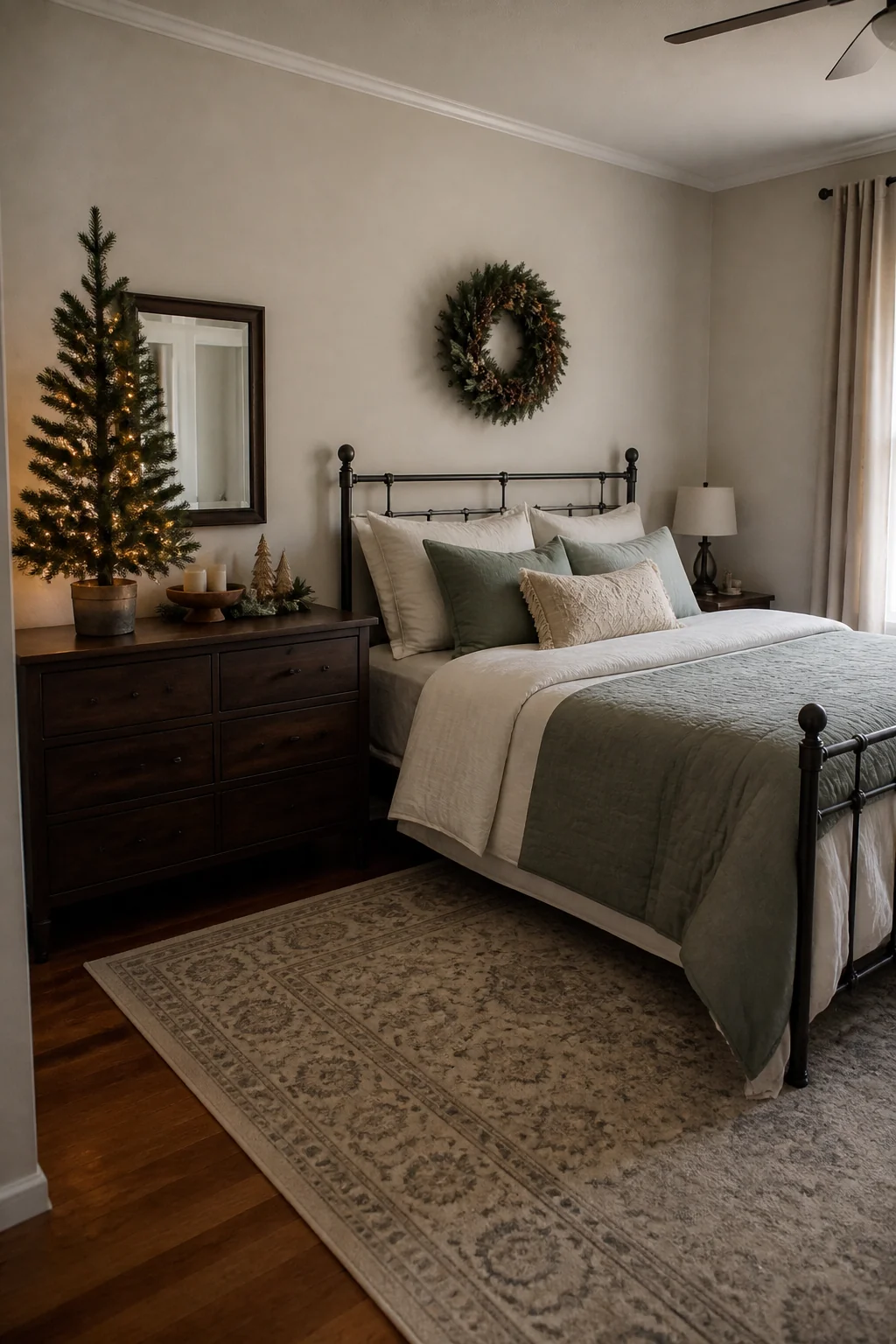 Set a tabletop tree on the dresser