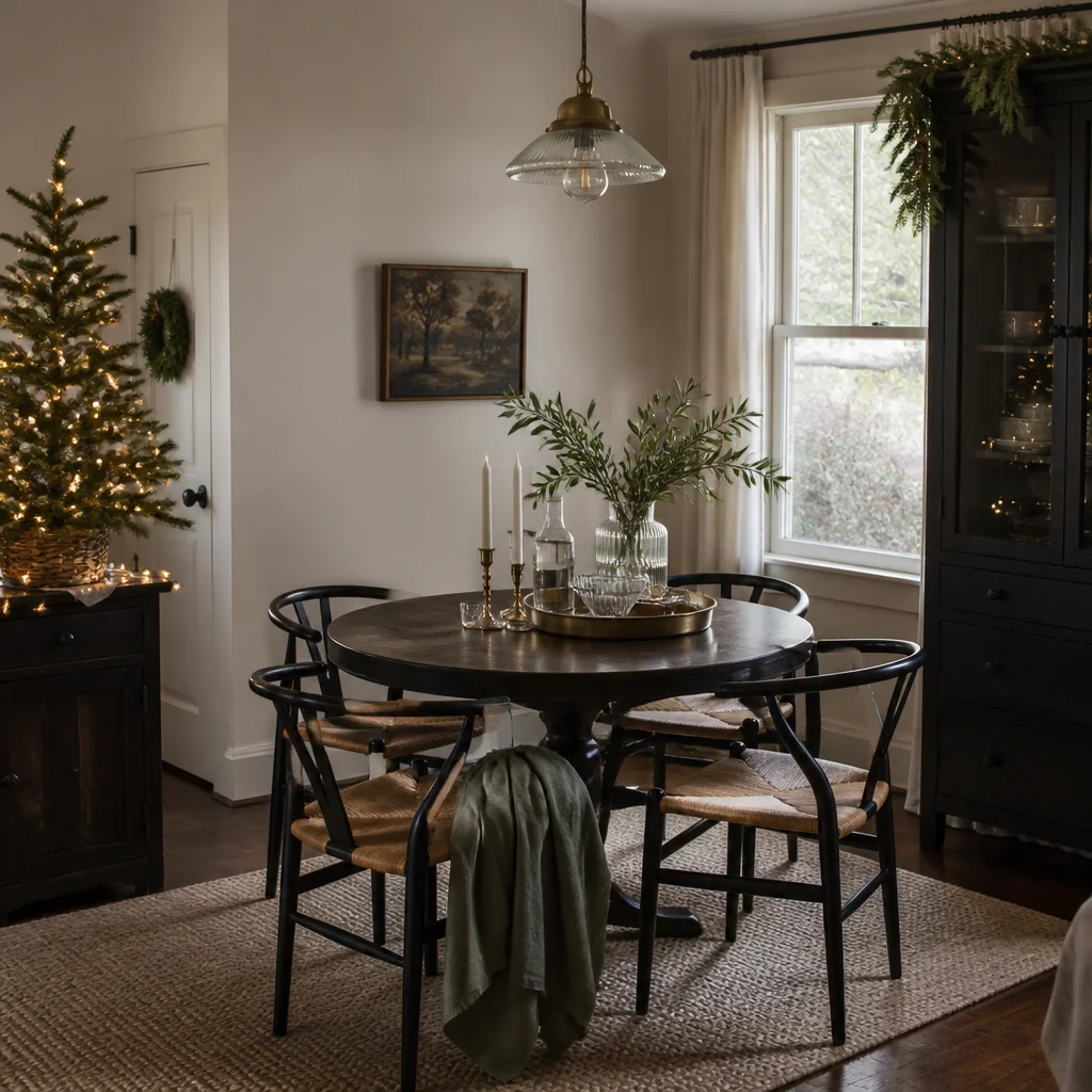 Mix brass with clear glass for a warm, polished table