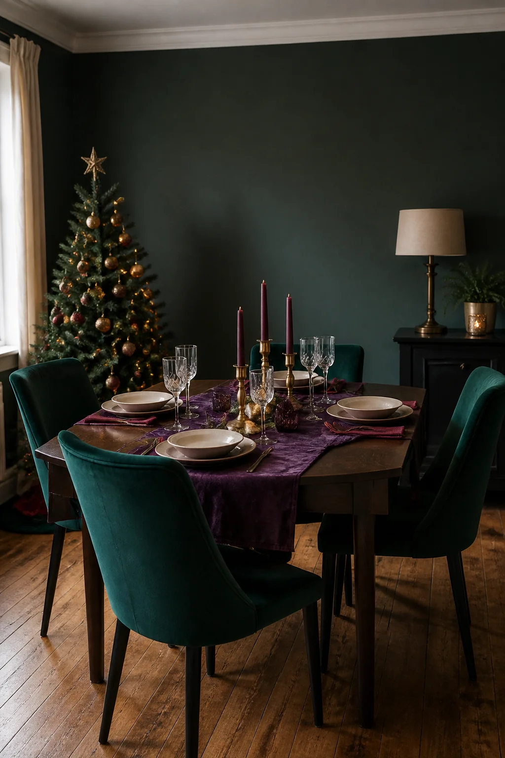 Use jewel-tone velvet for a formal dinner