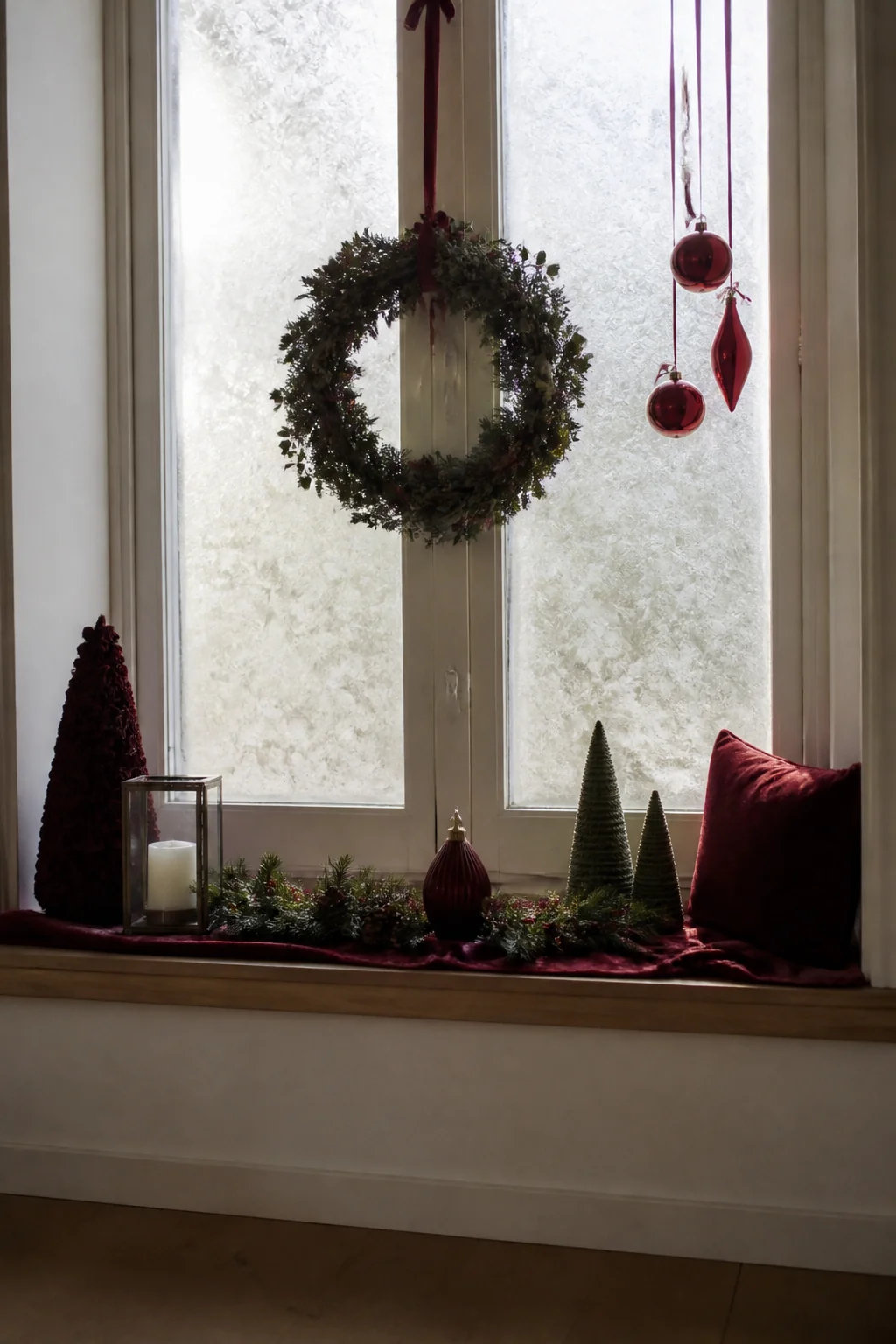 Frost the glass with a reusable window cling