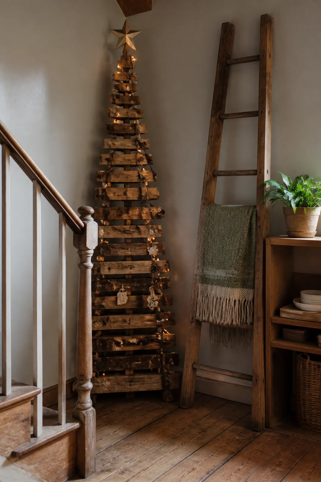 A Ladder Tree Leans Into the Corner