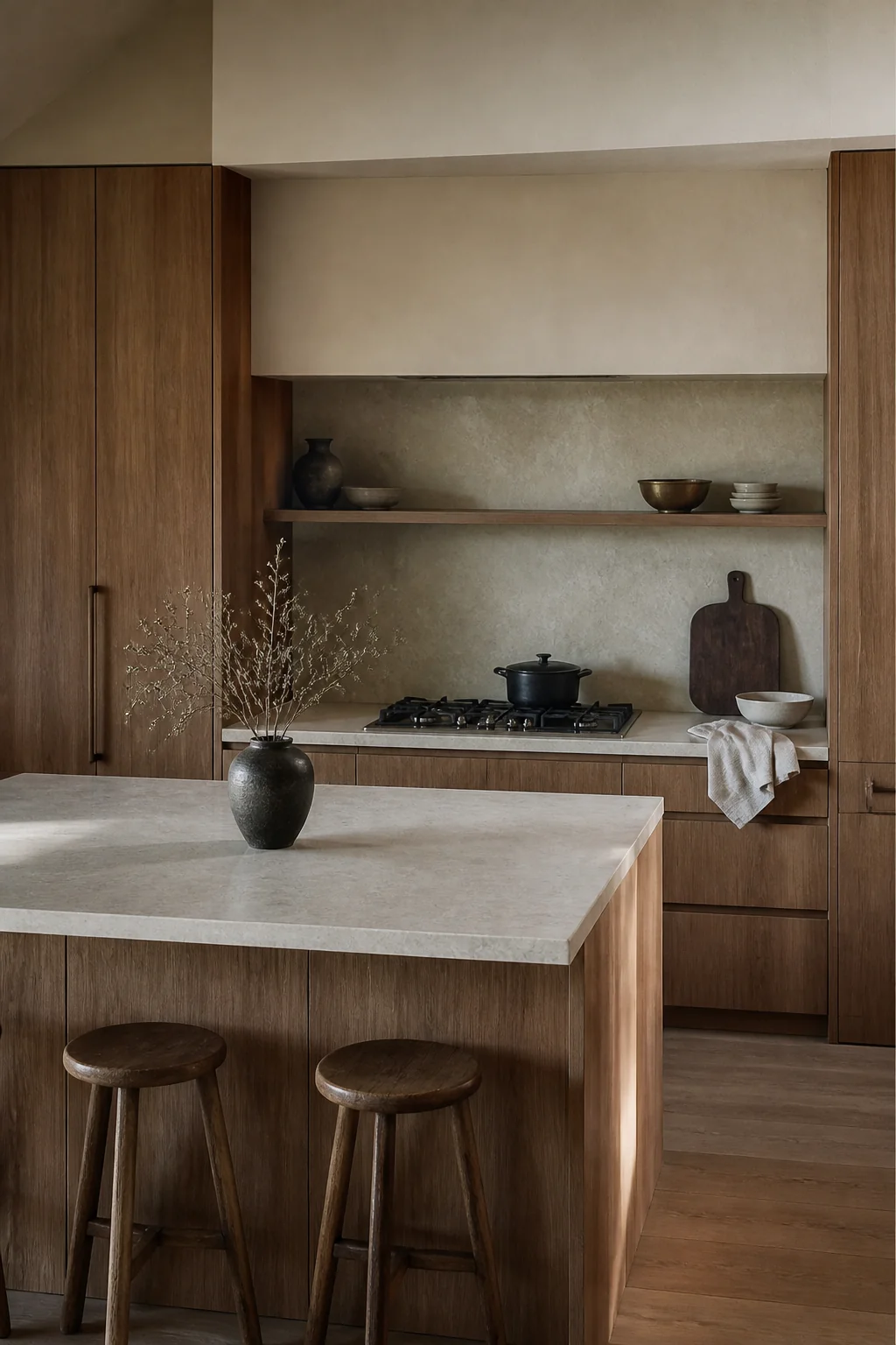 Let the island stay the quietest surface in the room