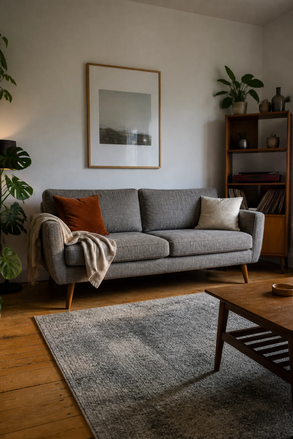 Swap in tapered legs on a secondhand sofa
