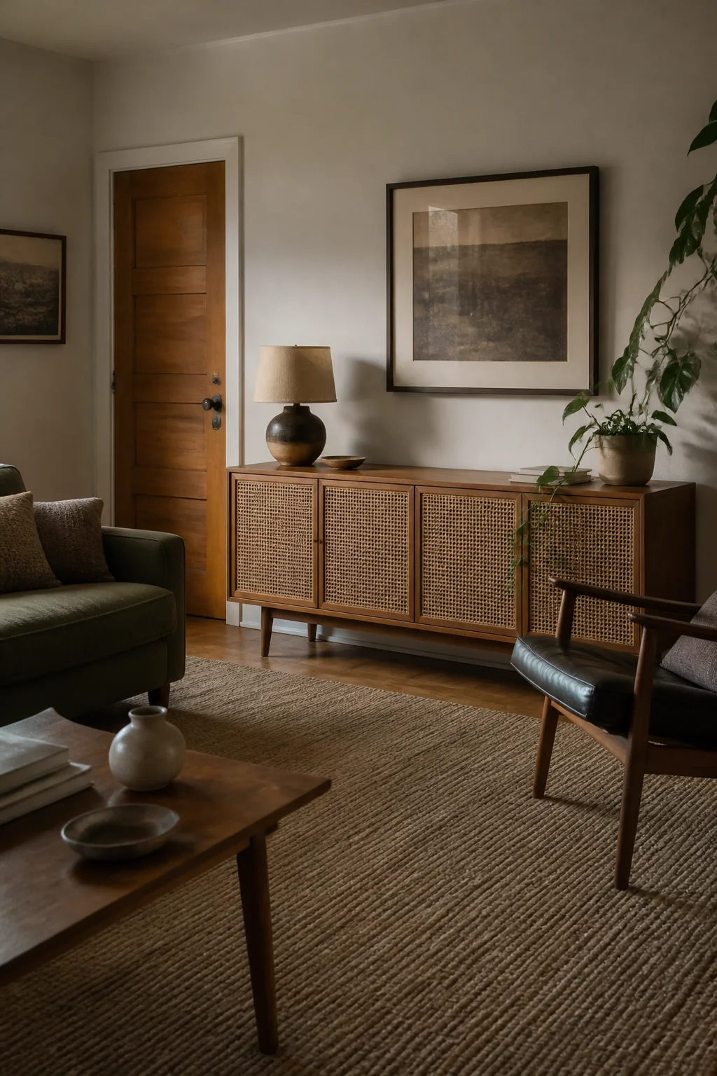 Fit cane-front doors on a low sideboard