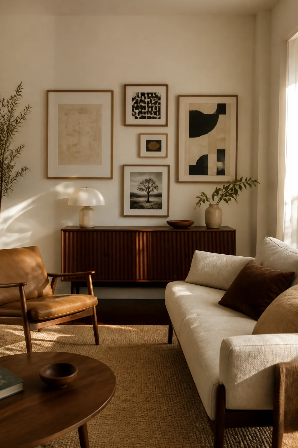 Start with your walls and leave them mostly alone