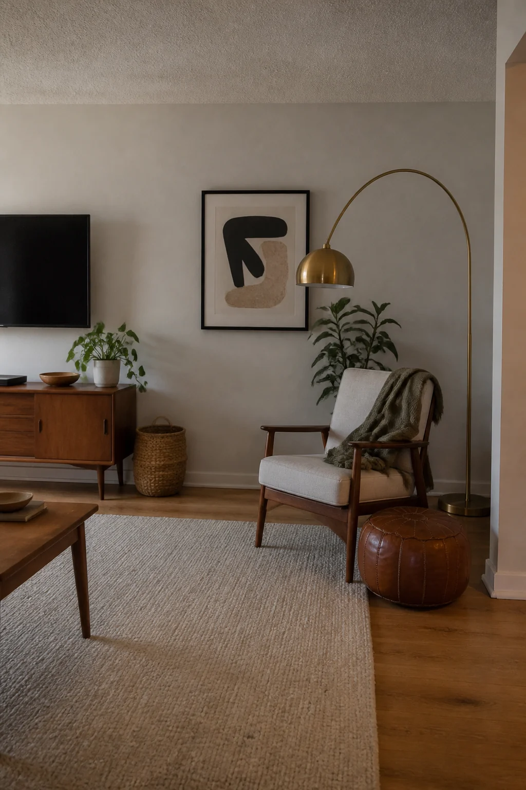 Set an arc floor lamp beside the reading chair