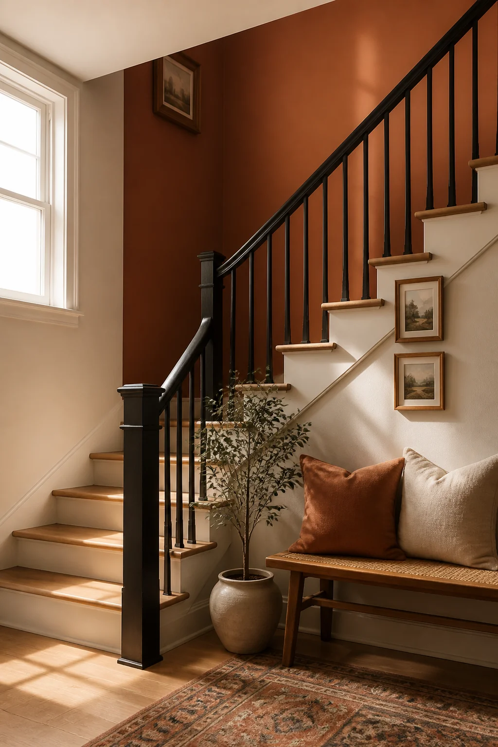 Paint the accent wall with a matte finish for soft light